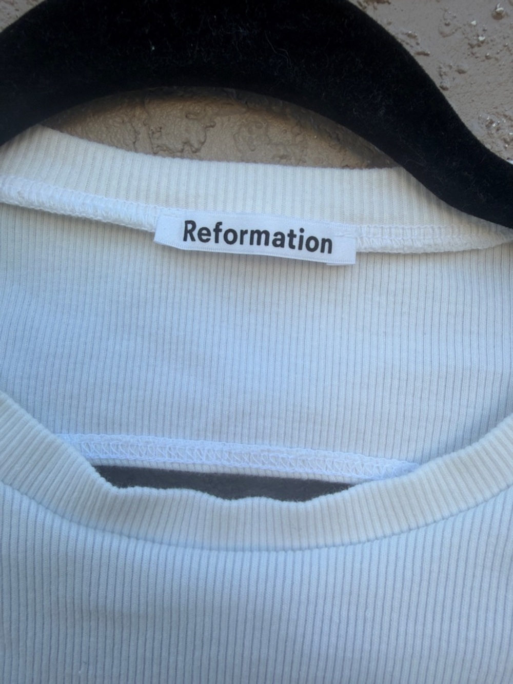 Reformation Cream Ribbed Drawstring Tank top - Picture 2 of 8
